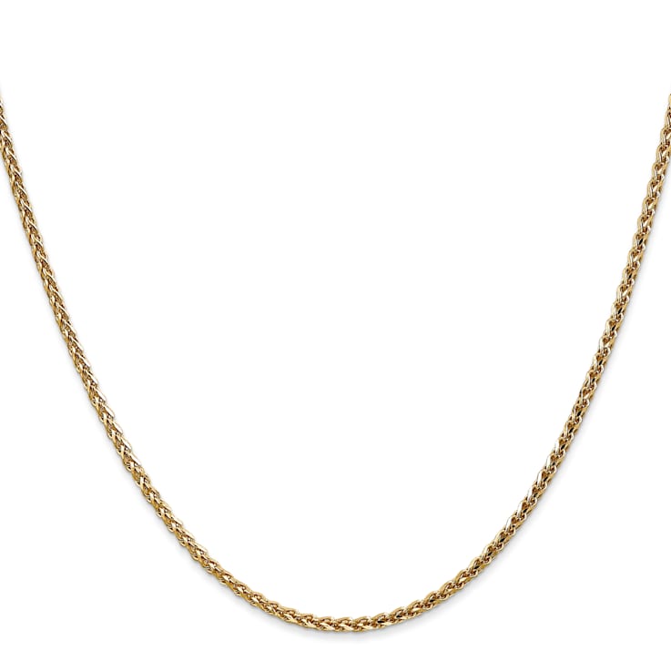 14k Yellow Gold 1.8mm Solid Diamond Cut Wheat Chain 30 inches