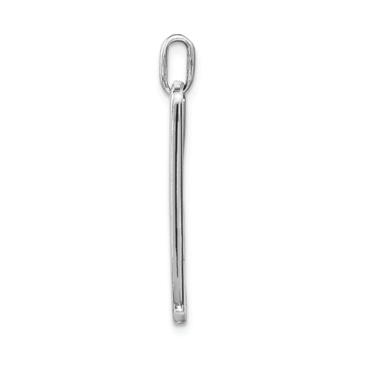 Rhodium Over 14k White Gold Polished Live Love Adopt Paw Dog Tag Pendant