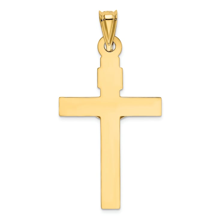 14K Yellow and White Gold with Rhodium-plated Crucifix Pendant