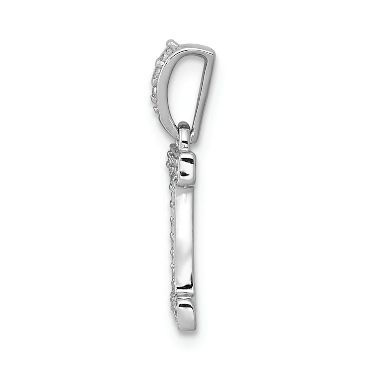 Rhodium Over 14K White Gold Diamond Gemini Zodiac Pendant