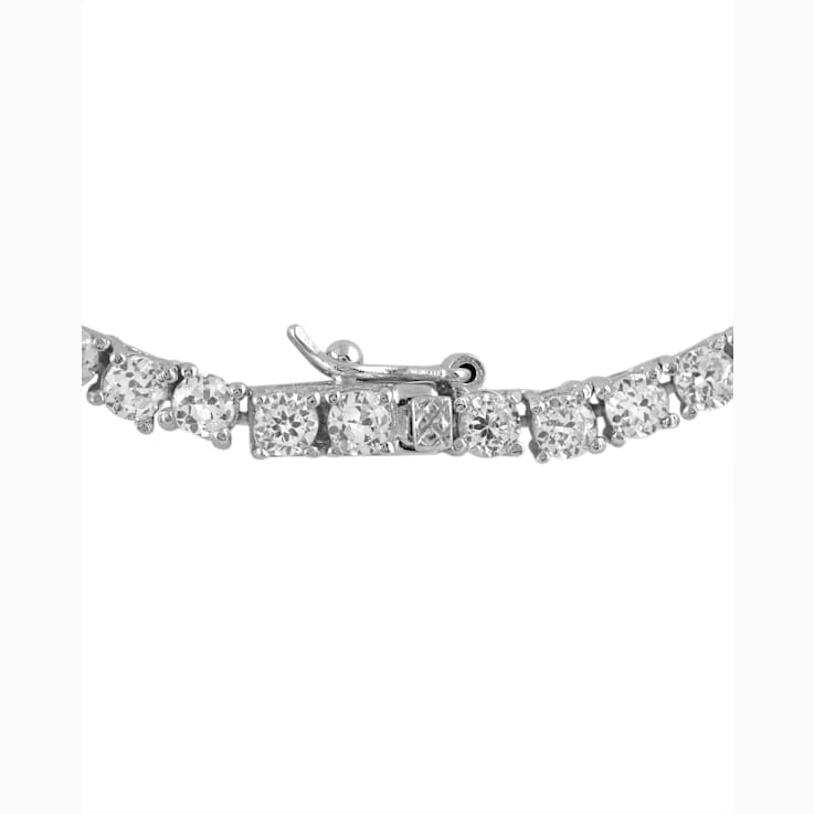 CZ Tennis Necklace In Sterling Silver 16 Inch