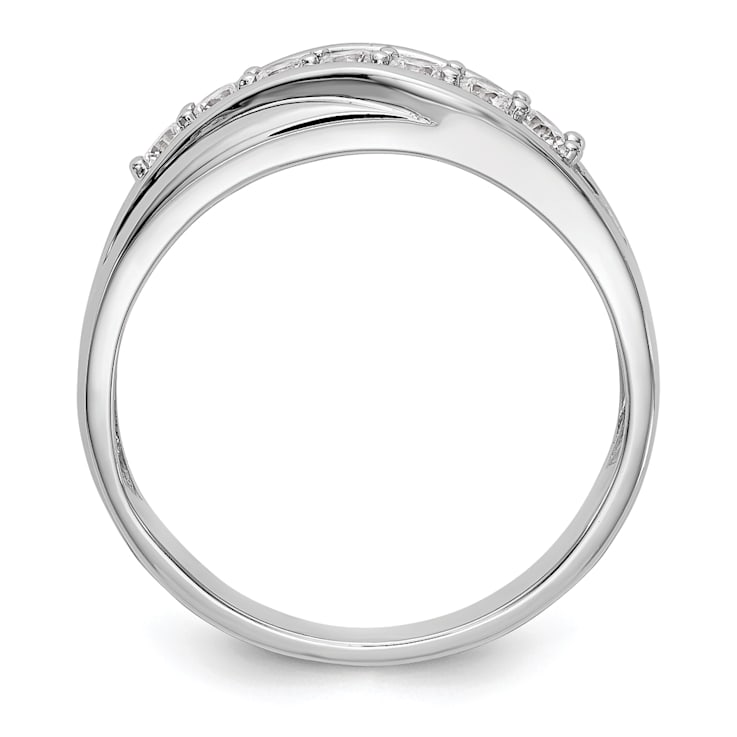 Rhodium Over 14K Gold Lab Grown Diamond SI1/SI2, G H I, Men's Band