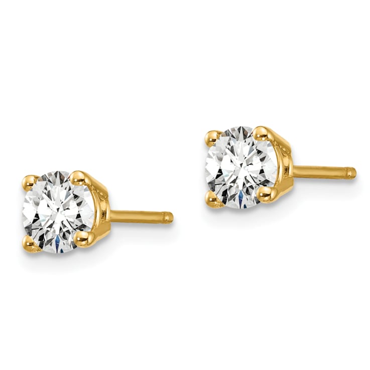 14K Yellow Gold Lab Grown Diamond 3/4ctw Certified VS/SI GH 4 Prong Earrings