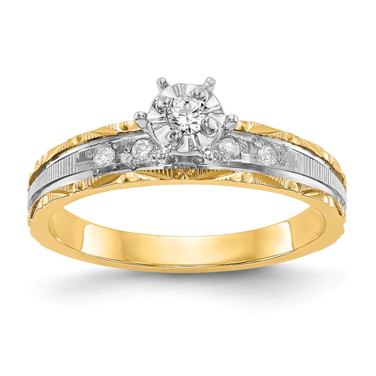 14K Yellow Gold AA Quality Engagement Ring