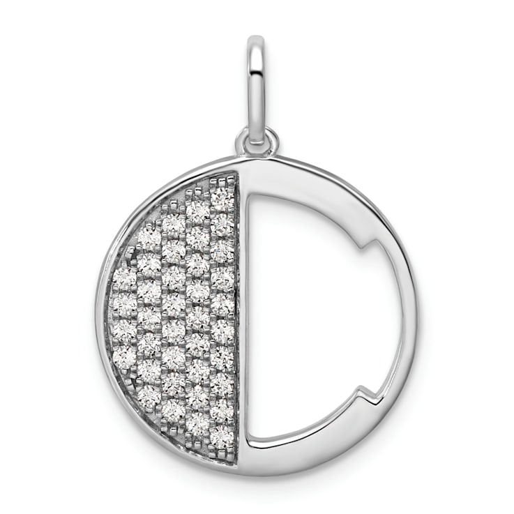 14K White Gold Gatsby Diamond Initial C Charm