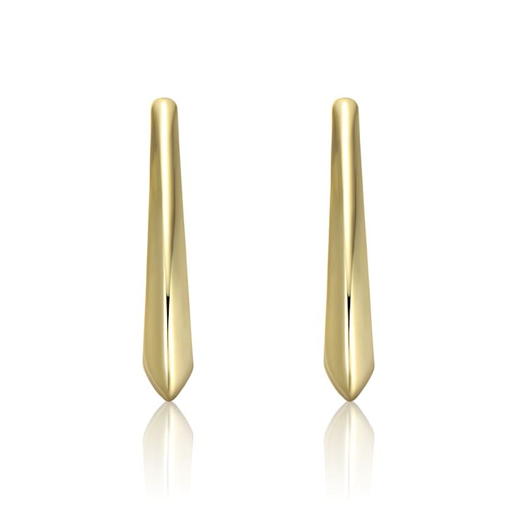 Irregular Box-Shaped Hoop Earrings In 14K Gold Over Brass