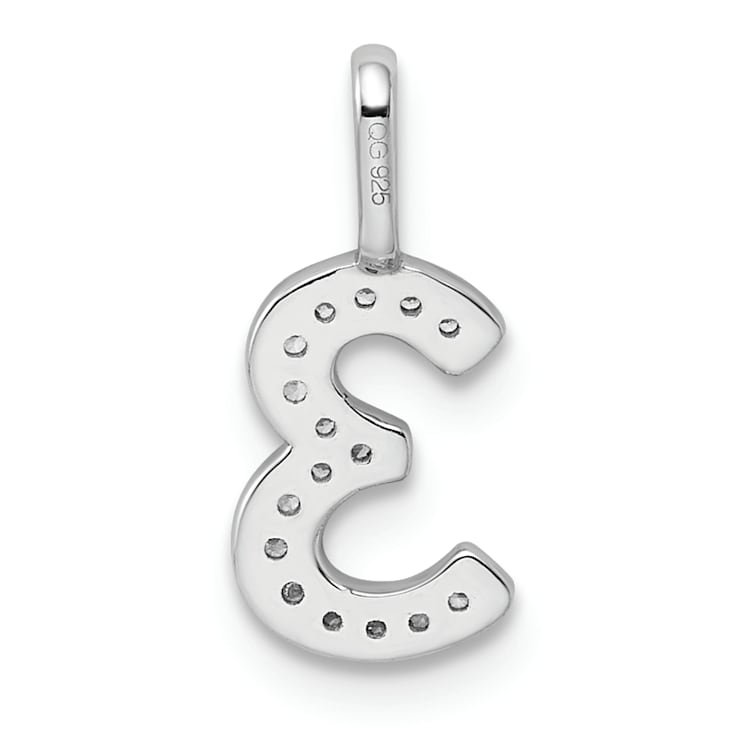 Rhodium Over 14k White Gold Diamond Number 3 Pendant