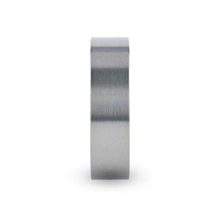 SOLAR Flat Profile Brushed Finish Men’s Titanium Wedding Band 6mm