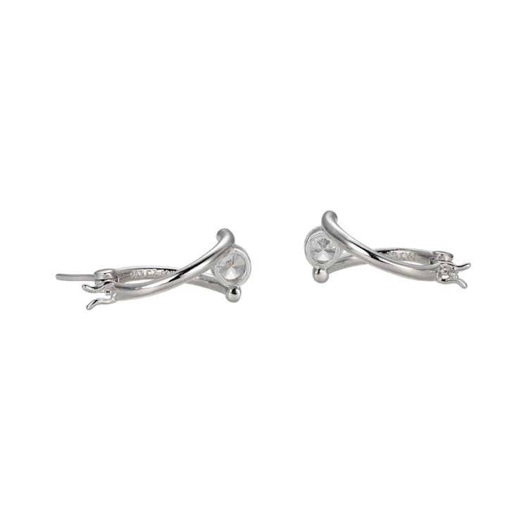White Cubic Zirconia Rhodium Over Sterling Silver Hoop Earrings 1.62ctw