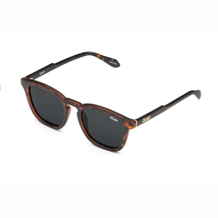 Quay Walk On Black Tortoise Round Frame / Smoke Lenses Sunglasses