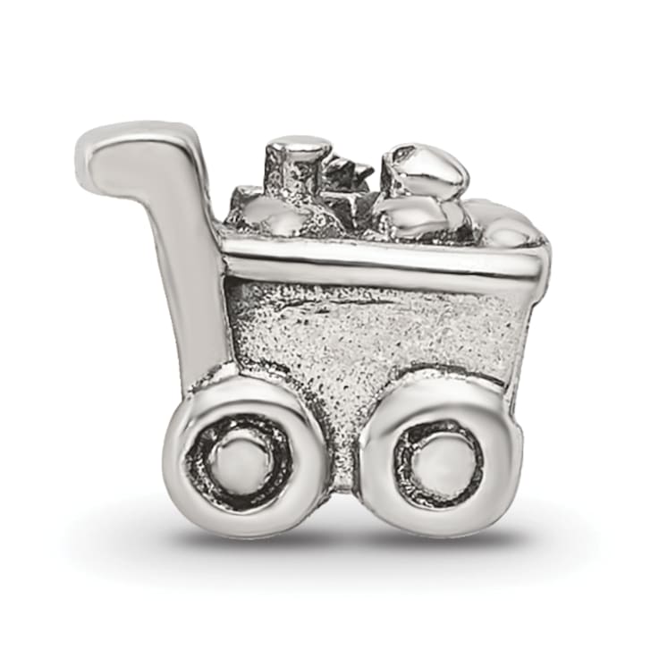 Sterling Silver Shopping Cart Bead