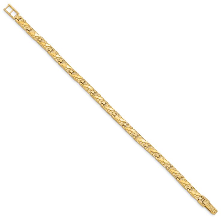 14k Yellow Gold Textured Nugget Bracelet