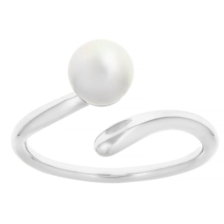 Freshwater Pearl Bypass Ring In Sterling Silver