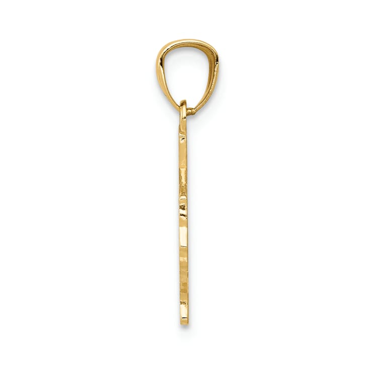 14k Yellow Gold Textured State of Texas Map Pendant
