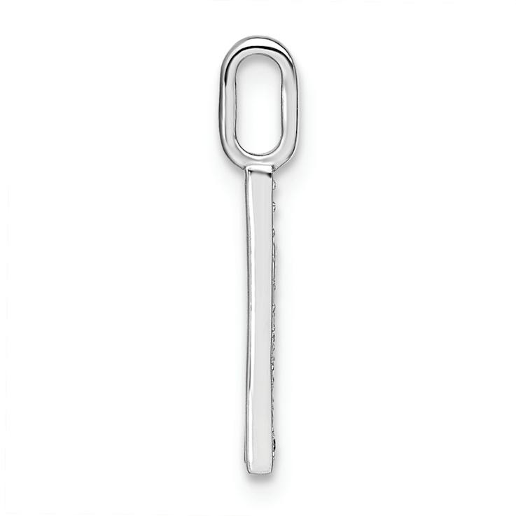 14K White Gold Diamond Lower Case Letter K Initial Pendant