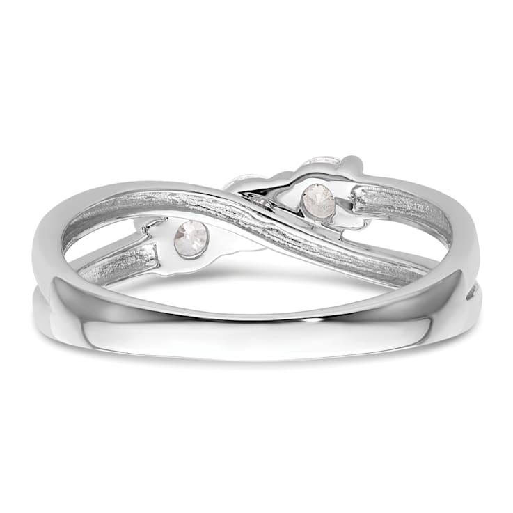 Rhodium Over 14K White Gold Lab Grown Diamond SI1/SI2, G H I, 3-Stone
Engagement Ring