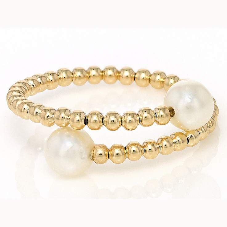 Freshwater Pearl Bypass Ring In 14K Gold