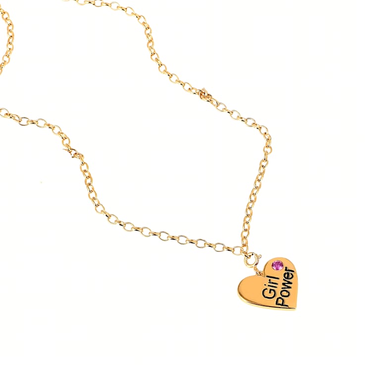 Lab Created Pink Sapphire 18K Yellow Gold Over Sterling Silver Girl
Power Word Charm