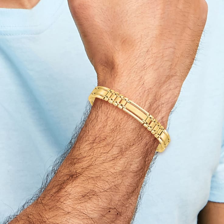 Mens yellow gold bracelet hotsell