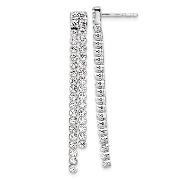 Rhodium Over 14K White Gold Lab Grown Diamond SI1/SI2, G H I, Post
Dangle Earrings