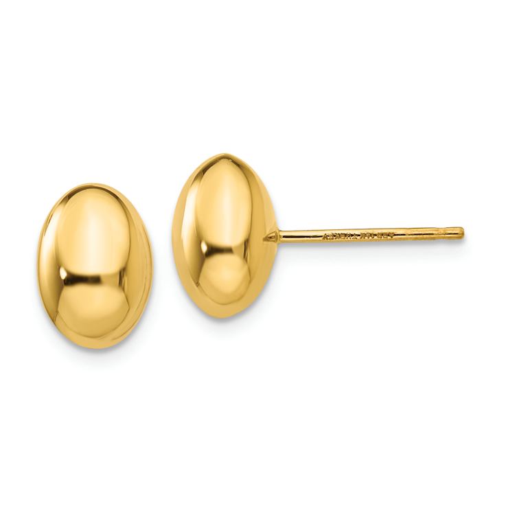14k Yellow Gold Polished 10mm Stud Earrings
