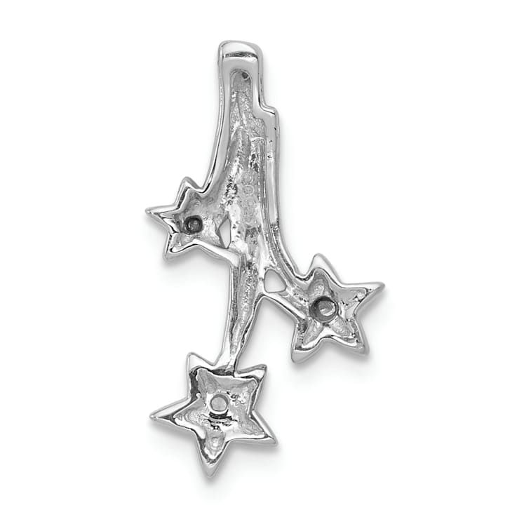 Rhodium Over 14k White Gold Diamond Shooting Stars chain slide