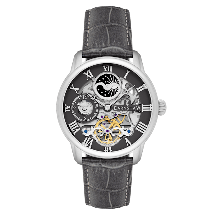 Thomas Earnshaw Longitude Automatic Gray Dial Gray Stainless Steel Band
Skeleton Watch