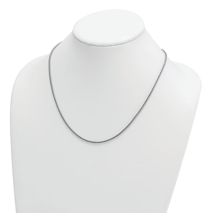 Rhodium Over Sterling Silver Polished 1.8mm Franco 24 Inch Chain