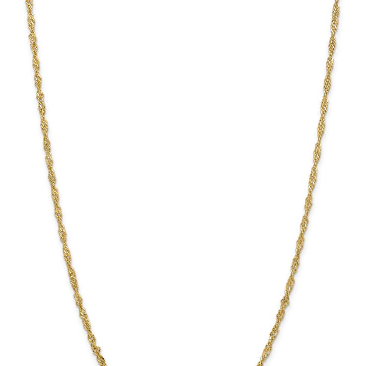 14k Yellow Gold 2.75mm Singapore Link 16 Inch Chain