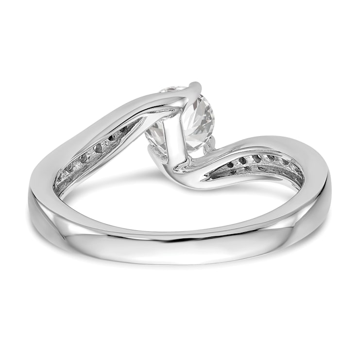 Rhodium Over 14K White Gold Lab Grown Diamond By-Pass Complete
Engagement Ring 0.656ctw