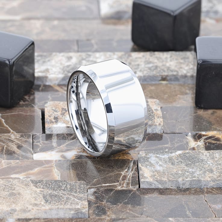 CORINTHIAN Beveled Tungsten Carbide Ring 10mm