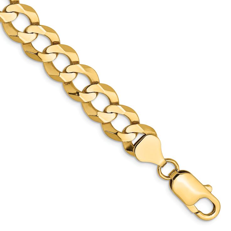 14k Yellow Gold 8.3mm Flat Cuban Link Bracelet