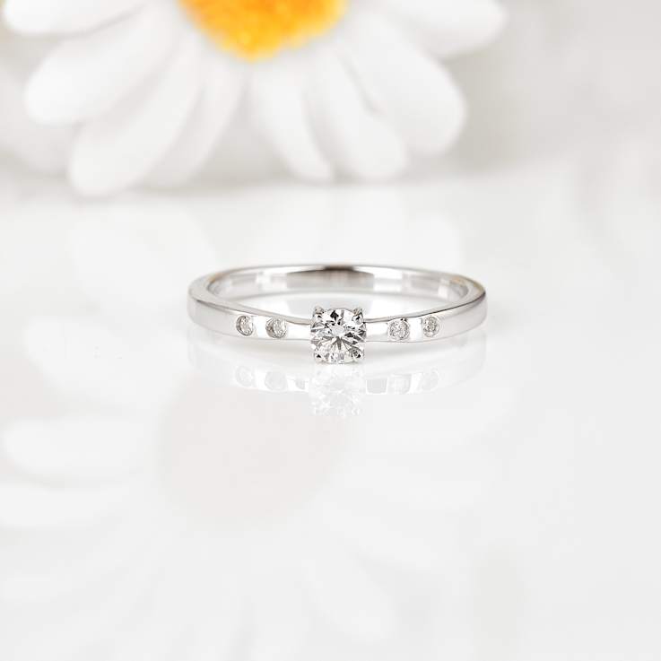 Rhodium Over Sterling Silver Lab Grown Diamond Solitaire Ring