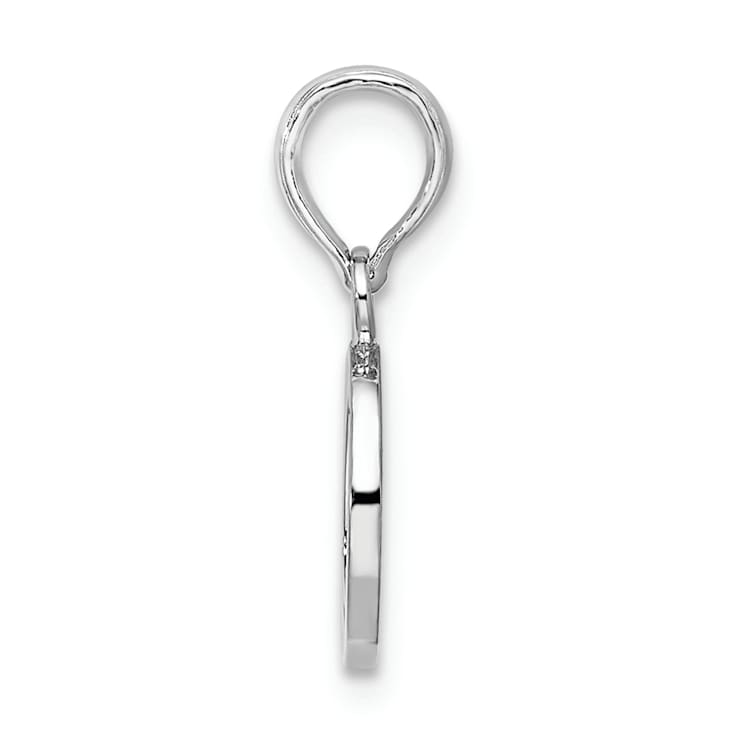 Sterling Silver Polished Block Initial -O- Pendant