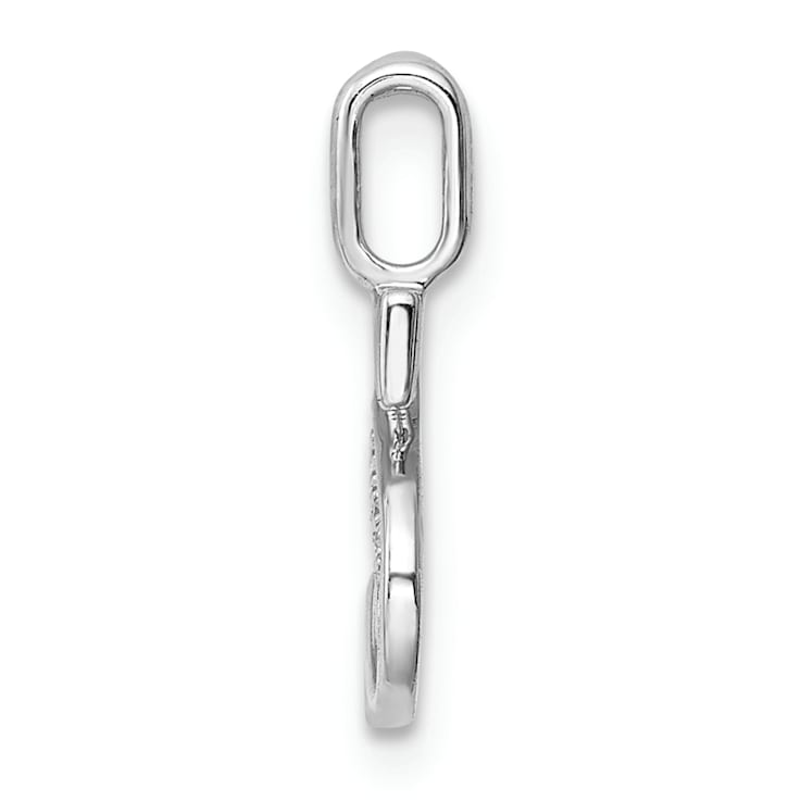 14K White Gold Diamond Letter S Initial Pendant