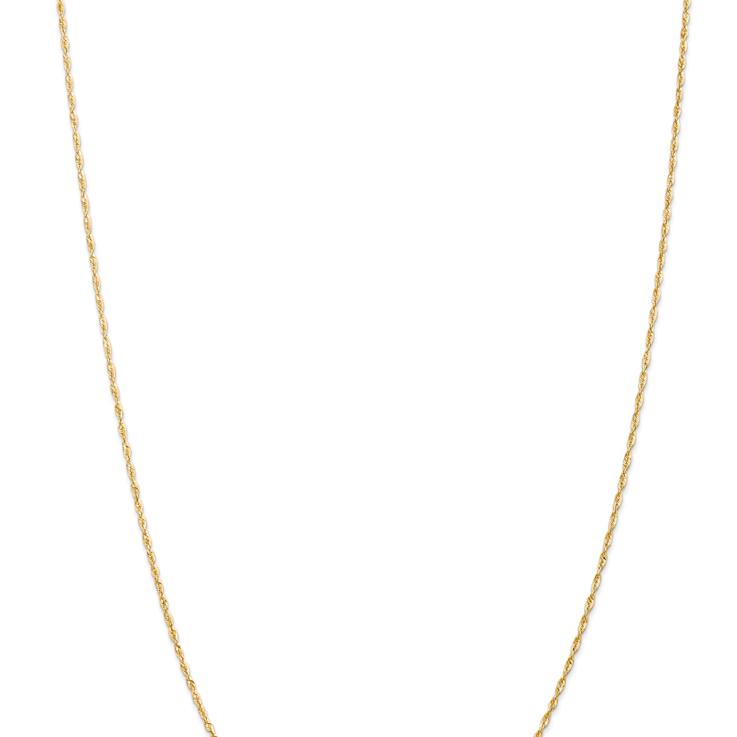 14k Yellow Gold 1.5mm Diamond-cut Rope 16 Inch Chain