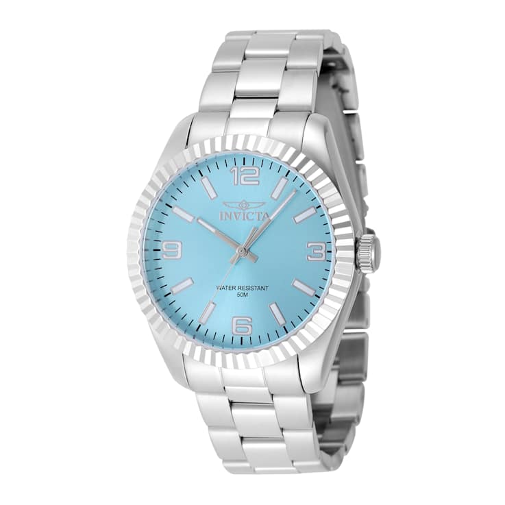 Invicta Specialty 36mm Light Blue Dial Stainless Steel Band Quartz Watch