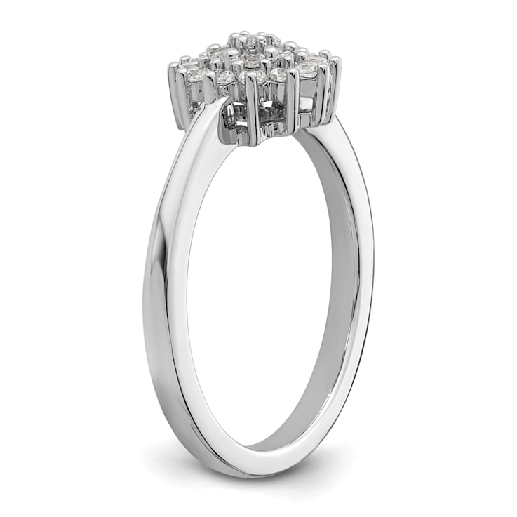 Rhodium Over 14K White Gold Lab Grown Diamond SI1/SI2, G H I, Cluster Ring