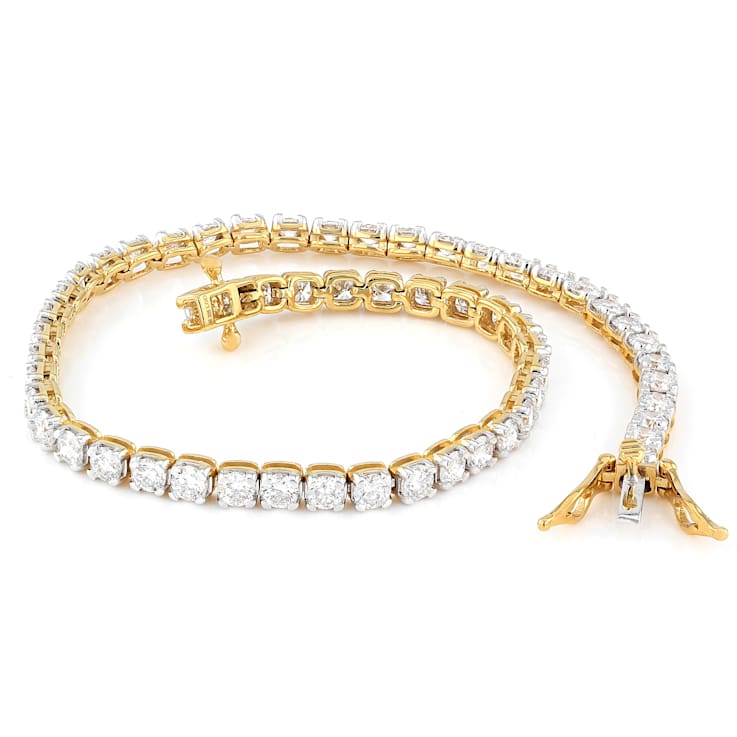 Lab-Grown Diamond Tennis Bracelet In 14K Gold Over Sterling Silver 5.00ctw