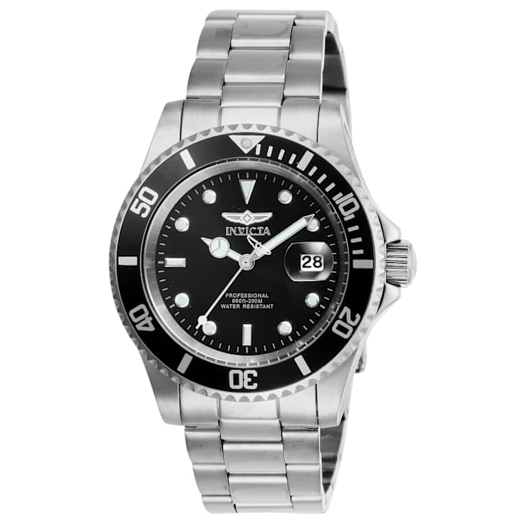 Invicta Pro Diver 40mm Black Dial and Bezel Stainless Steel Quartz Watch