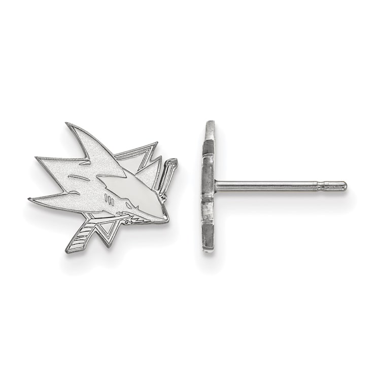 Rhodium Over Sterling Silver NHL San Jose Sharks LogoArt Extra Small
Post Earrings