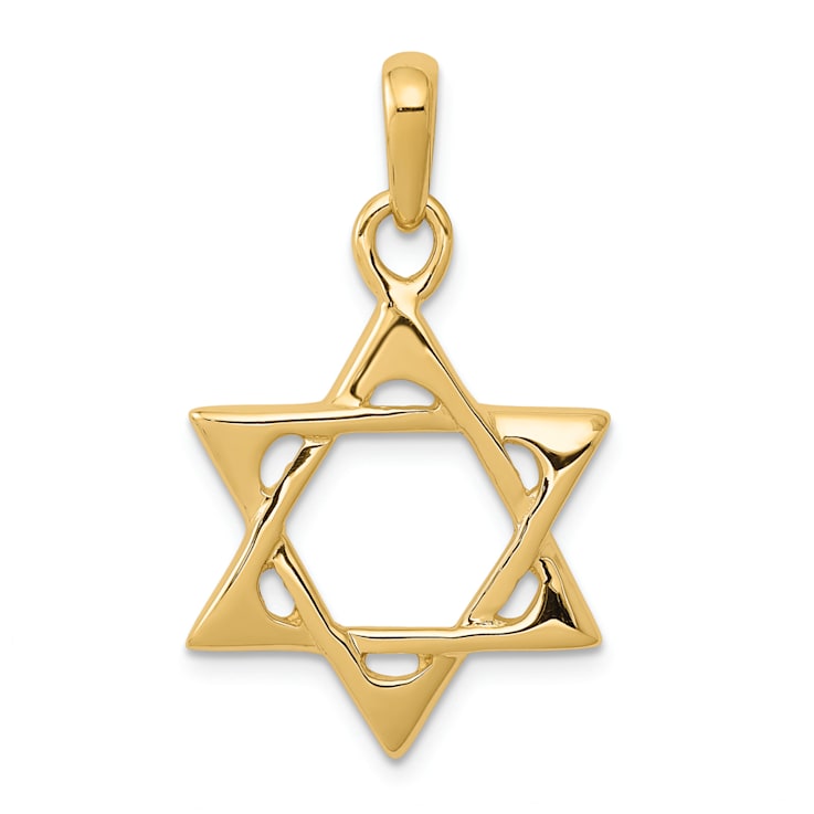 14k Yellow Gold Star of David Pendant