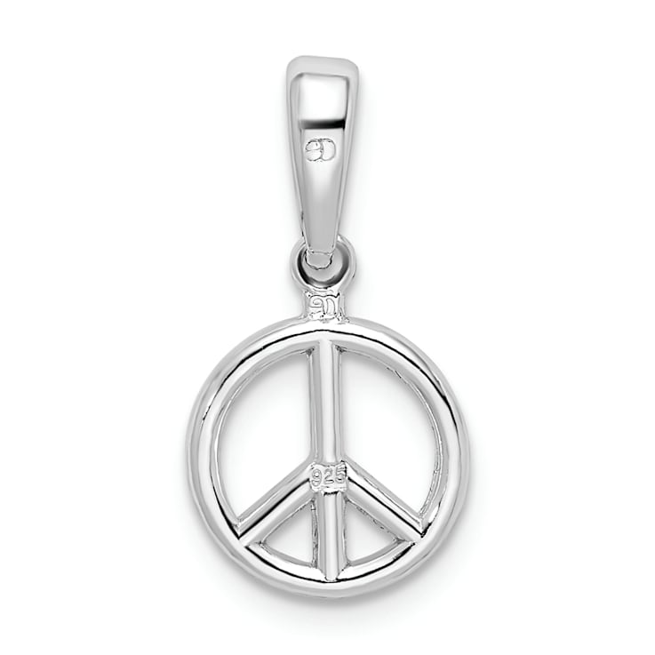 Sterling Silver Polished Peace Symbol Pendant