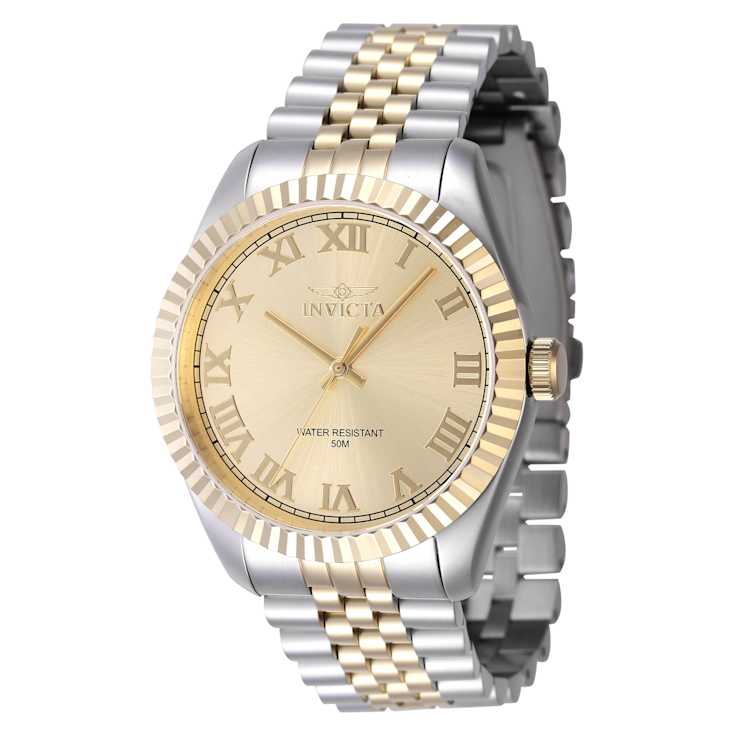 Invicta Specialty 43mm Gold Dial Two-Tone Stainless Steel Band Quartz Watch