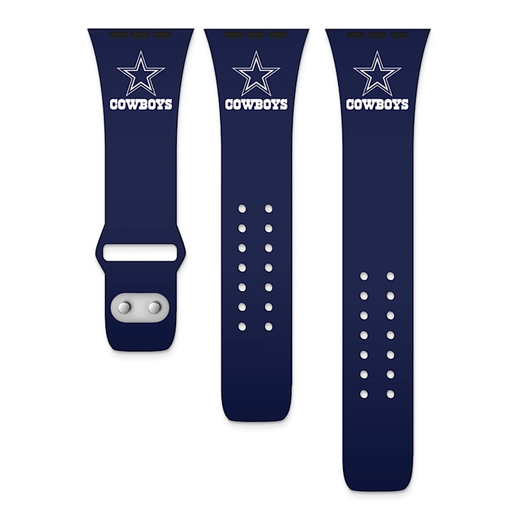 Gametime Dallas Cowboys Navy Silicone Band Fits Apple Watch (42/44mm M/L). Watch Not included.