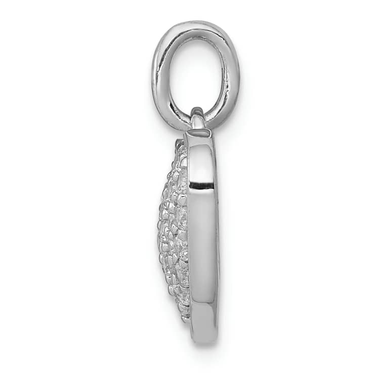 Rhodium Over 14k White Gold Diamond Heart Pendant