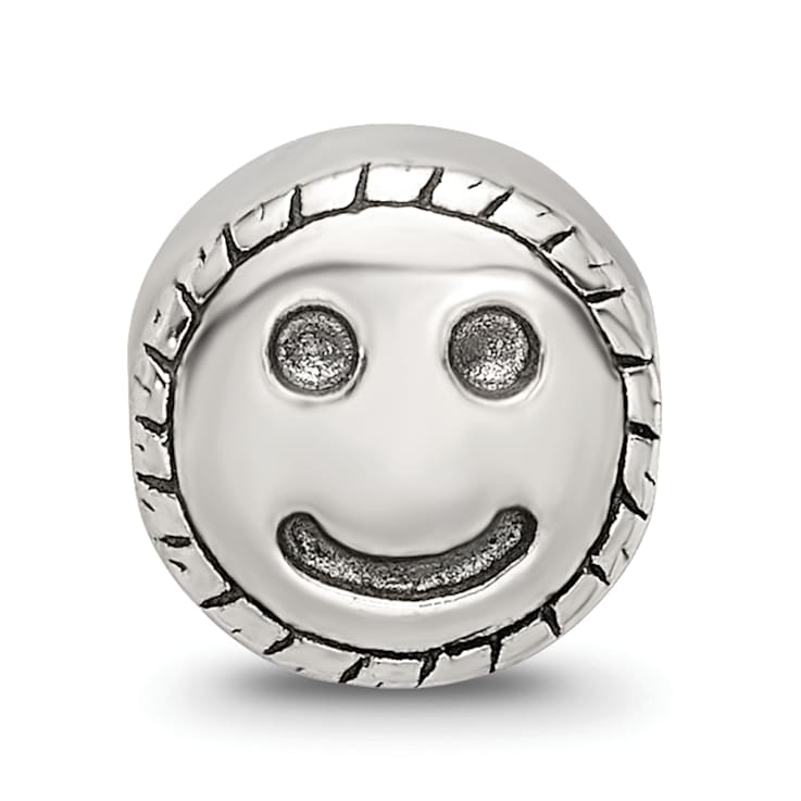 Sterling Silver Smiley Face Bead