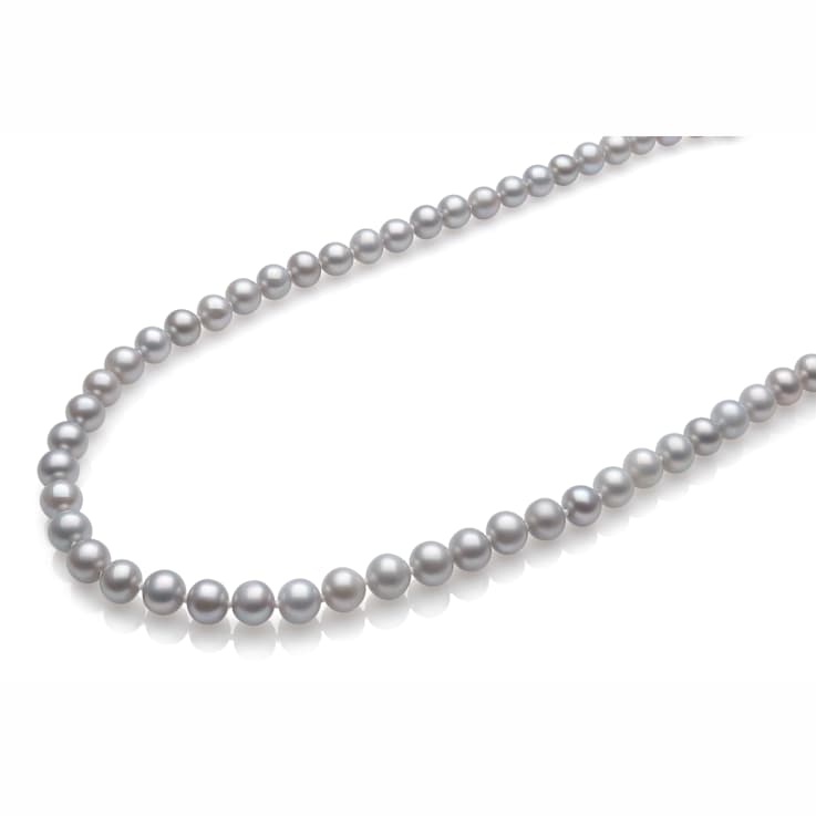 Platinum Cultured Freshwater Pearl Rhodium Over Sterling Silver 18 Inch
Strand Necklace