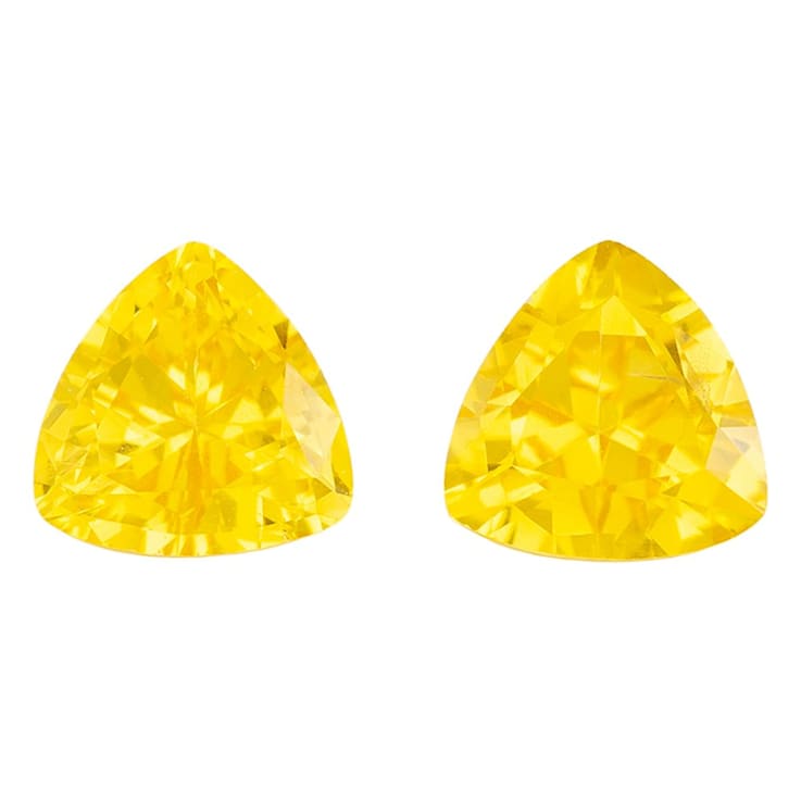 Yellow Sapphire 4.6mm Trillion Matched Pair 0.82ctw