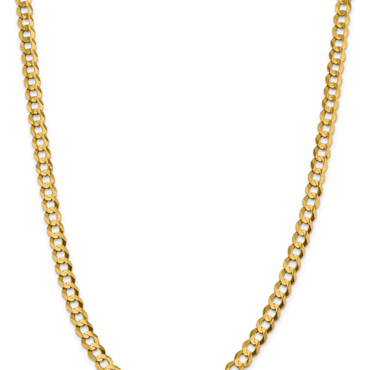 14k Yellow Gold 7.2mm Flat Cuban 18 Inch Chain